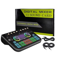 Fabrik-Großhandel Mixer-Soundkarte mit Benutzerdefinierten Hotkeys, Stimmverzerrer, RGB-Beleuchtung, Tragbarer Audio-Mixer mit OTG-Unterstützung für Duale Live-Übertragungen