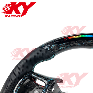 Accessoires intérieurs pour Chrysler 300C 2008 2009 2010 2011 2012 2013 2014+ SRT Volant personnalisé en fibre de carbone forgée avec LED - Product Image 2