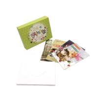 Caja de tarjetas de felicitación de cumpleaños, impresión personalizada en blanco, estampado en caliente, tarjetas de felicitación diarias con sobre, 24 Uds.