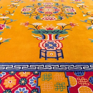 Tappeti Artigianali Personalizzati in Seta e Lana, Stile Tibetano Vintage di Lusso, <span class=keywords><strong>Tappeto</strong></span> Dorato Tufted <span class=keywords><strong>per</strong></span> Soggiorno, Camera da <span class=keywords><strong>Letto</strong></span>, Ville Premium - Product Image 4