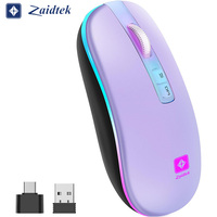 Souris sans fil optique LED mini 2,4 GHz avec récepteur USB et Type-C rechargeable pour droitier, compatible ordinateur portable et ordinateur de bureau – En stock