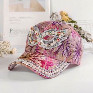 Gorra de Béisbol Rosa con Pedrería para Mujer, Original, al por Mayor - Product Image 4