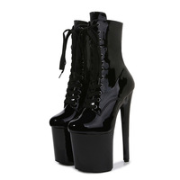 À la mode couleur personnalisée 20 CM talon haut décapants dames Sexy plate-forme chaussures à bout fermé pôle danse bottines pour l'hiver automne