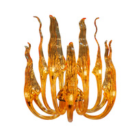 Lustre suspendu en verre artistique ambré contemporain pour projet de décoration intérieure