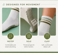 Chaussettes antidérapantes personnalisées avec logo pour Pilates, Yoga, Barre, entraînement, chaussettes en coton à grip pour Pilates et Yoga, chaussettes de fitness pour femmes