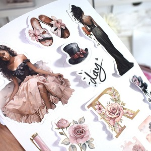 20 hojas de pegatinas de moda para niña, libro para mascotas, troquelado, decorativo, hecho a mano, para álbum de recortes - Product Image 4