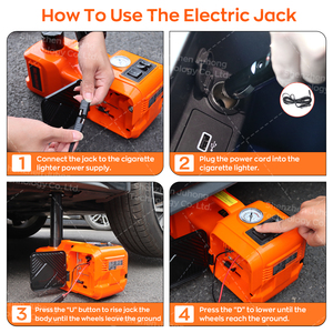 رافعة سيارات كهربائية هيدروليكية جوهونغ 5 طن <span class=keywords><strong>12</strong></span> فولت مع مفتاح ربط ومضخة هواء مصنوعة من الفولاذ - Product Image 2
