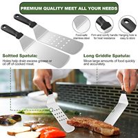 Accessoires complets pour plancha à surface plane, en acier inoxydable robuste, antiadhésifs, compatibles lave-vaisselle, pour ensembles de barbecue