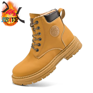 Botas de Trabajo de Estilo Nuevo 2025 para Hombre, Forradas y Acolchadas, de Caña Alta, Estilo Británico, Versión Coreana, Versátiles, Estilo Americano - Product Image 4