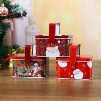 Boîte à bonbons créative en métal pour Noël, mariage, Halloween, avec motifs Père Noël et sapin de Noël, boîte cadeau vide