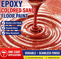 Système de revêtement de sol en sable coloré époxy antidérapant haute dureté, revêtement de sol sans joint pour substrat en béton industriel