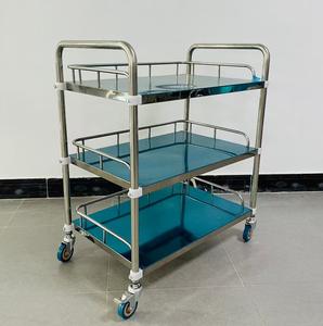 Medische Enkele En Dubbele Lade Roestvrijstalen Trolley Mondelinge Instrument Opslagkar Voor Ziekenhuis-En Schoonheidsverzorging Keukenkasten - Product Image 4