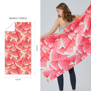 Serviette de plage en microfibre de coton doux, séchage rapide, sans sable, 80*160cm, avec impression de logo personnalisé, motif sportif ou dessin animé, été, vente en gros - Product Image 2