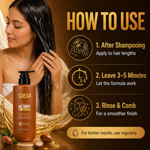 Acondicionador Capilar Hidratante Personalizado con Aceite de Argán y Proteína de Seda, Control del Frizz, Acondicionador Suavizante para el Cuidado del Cabello en Salón - Product Image 5