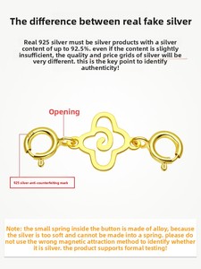<span class=keywords><strong>XD</strong></span> P2793 S925 plata esterlina hebilla de resorte de dos extremos pulsera hebilla cadena extensión conexión hebilla - Product Image 4