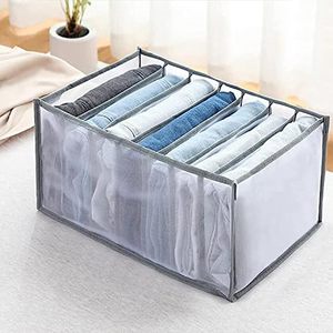 Dibangni 2023 Foldable Divided Wardrobe <b>Storage</b> Bag Non-Woven Fabric Five Layers Pant Jeans Compartment Washable Clothes - Product Image 2