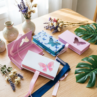 Boîte cadeau en carton personnalisée avec fenêtre transparente, fermeture magnétique, boîte d'emballage pliable pour cosmétiques
