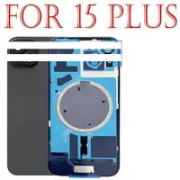 Pièce de rechange pour vitre arrière iPhone 15/15 Plus, 1 pièce, couvercle de batterie en verre avec aimants et supports, fabriqué en Chine continentale