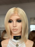 Perruques en cheveux humains SHY, entièrement nouées à la main, base mono, effet cuir chevelu naturel, remplacement capillaire, longueur courte pour femmes