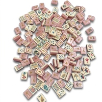 Jeu de Mahjong Américain avec Tuiles Acryliques Nacrées, Tapis de Luxe, Design Art Déco Dragon Noir Rose Orange, Portable pour le Divertissement