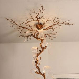 Lustre en cristal moderne de luxe <span class=keywords><strong>2023</strong></span>, style nordique vintage, LED, laiton doré, suspension en aluminium pour salle à manger, salon, hôtel, grand modèle - Product Image 2