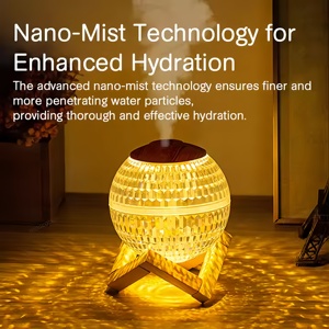Humidificateur diffuseur d'air intelligent portable OEM, mini, design boule de cristal, capacité 350 ml, lumière de nuit RGB pour la maison - Product Image 4