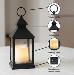 European Retro Glass LED <b>Candle</b> Lamp Christmas Halloween Portable Wind Lantern for Interior Decoration Cross-Border Plastic - Product Image 6