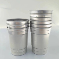 Mugs en aluminium à bord roulé, réutilisables, sans BPA, de qualité alimentaire, pour boissons froides, bar, fête, avec logo personnalisé, tasse à bière en métal