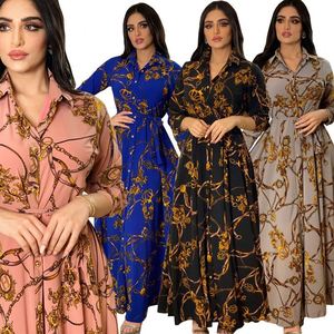 Vestido Musulmán Elegante para Mujer, Ropa Islámica <span class=keywords><strong>de</strong></span> Manga Larga con Estampado, Primavera <span class=keywords><strong>2022</strong></span>, Superventas - Product Image 5
