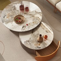 Ensemble table basse et meuble TV en ardoise minimaliste moderne Mobilier luxueux et durable pour petits appartements Style panneau de bois