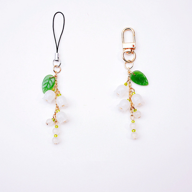 Fresh Style Jade Pendant Phone Lanyard, Cute Keychain & Bag Hanging Charms