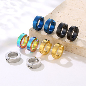 Boucles d'oreilles clips en acier inoxydable pour hommes Shuangshuo, sans perçage, fausses cartilages, accessoires de bijoux en gros - Product Image 4