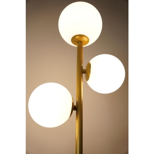 Lampe sur pied à trois têtes d'Amazons, avec une <span class=keywords><strong>boule</strong></span> en verre blanc laiteux <span class=keywords><strong>doré</strong></span> moderne et simple, avec une ampoule G9 à intensité variable, un style nord-américain - Product Image 3