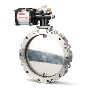 All Stainless Steel 304 Plate Dust <b>Butterfly</b> <b>Valve</b> Pneumatic Double Flange/Single Flange Design - Product Image 2