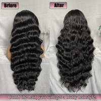 Perruques Synthétiques Ombrées X-TRESS Body Wave Avec Raie au Milieu, Perruques en Fibre Cheveux Naturels avec Dentelle pour Femme, Idéales pour les Fêtes