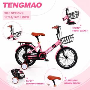 Vélo d'enfant <span class=keywords><strong>vintage</strong></span> rose menthe, 95% pré-assemblé, 12, 14, 16, 18 pouces, avec panier, style princesse, vélo d'apprentissage pour filles - Product Image 3