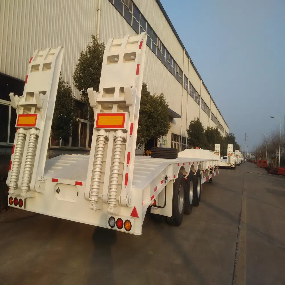 50 tonnellate 3 assi letto basso semirimorchio per macchina pesante/autotrasportatore pesante