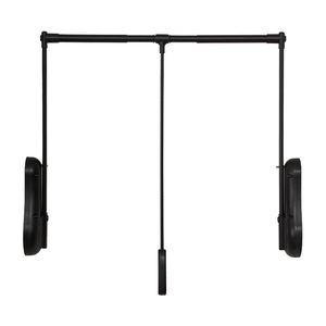 Adjustable Hanging Rod Telescopic <b>Clothes</b> Rack Black Wardrobe Organizer Aluminum Alloy Standing Type Clothing <b>Storage</b> - Product Image 2