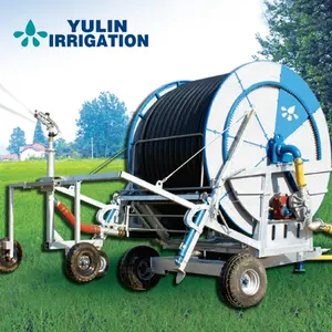 Water Saving Agricultural hose reel irrigation equipment automatic sprinkling machine.