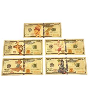 Banconota Commemorativa in Foglia d'Oro <span class=keywords><strong>Winnie</strong></span> <span class=keywords><strong>the</strong></span> <span class=keywords><strong>Pooh</strong></span> e Tigger, Regalo <span class=keywords><strong>da</strong></span> Collezione in Plastica - Product Image 1