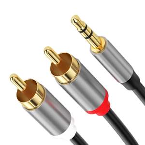 Livraison Rapide Câble <span class=keywords><strong>RCA</strong></span> Stéréo Y Splitter 3,5 mm Mâle vers 2 <span class=keywords><strong>RCA</strong></span> Mâle 0,5 m 1 m 1,5 m 2 m 3 m 5 m 10 m - Product Image 1