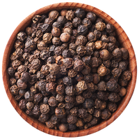 Vente en gros de poivre noir séché brut et transformé, épices séchées en vrac, grains de poivre noir de 5 mm