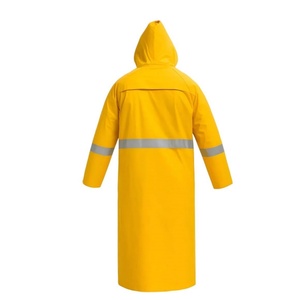 Impermeable Largo Amarillo para <span class=keywords><strong>Trabajadores</strong></span> <span class=keywords><strong>de</strong></span> Saneamiento, <span class=keywords><strong>de</strong></span> PVC y Poliéster, con Banda Reflectante, para Protección Laboral - Product Image 2