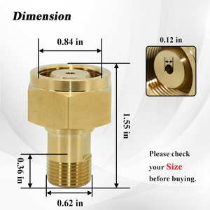 Adaptateur CGA-520 <span class=keywords><strong>B</strong></span> Réservoir Acétylène à CGA-200 MC Régulateur d'acétylène, Adaptateur d'acétylène Laiton - Product Image 3
