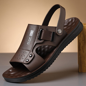 Sandalias de Verano para Hombre, Punta Abierta, Forro de PU, Suela de Goma, Entresuela de EVA, Calzado Casual para Playa y Exteriores - Product Image 1
