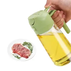 2024 New Product 470ml Kitchen 2-in-1 Glass Oil Dispenser and Olive Oil Bottle Spray/Invert Integrated Oil Pot For kitchen Tools