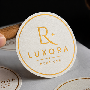 Stiker Kertas Batu Bertekstur Kasar Mewah dengan Logo Kustom, Stiker Segel Kemasan Bisnis Kecil 3D Embossed - Product Image 5