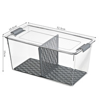 Boîte de rangement alimentaire DOOSO pour cuisine, empilable, organiseur de réfrigérateur, tiroir avec couvercle, plateau de drainage amovible