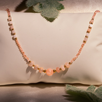 Collar de cuentas de piedra natural de acero inoxidable serie rosa, collar de perlas de agua dulce naturales hechas a mano para mujer, venta al por mayor