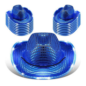 Chapeau <span class=keywords><strong>de</strong></span> cowboy lumineux à paillettes argentées LED unisexe, style unisexe, lumineux rouge, décoration <span class=keywords><strong>de</strong></span> Noël pour filles et garçons, fournitures <span class=keywords><strong>de</strong></span> fête <span class=keywords><strong>de</strong></span> club, cadeaux <span class=keywords><strong>de</strong></span> vacances - Product Image 5